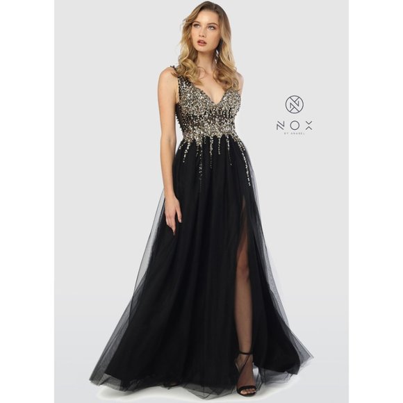 BEAUTIFUL DRESS-G272-BLACK&GOLD